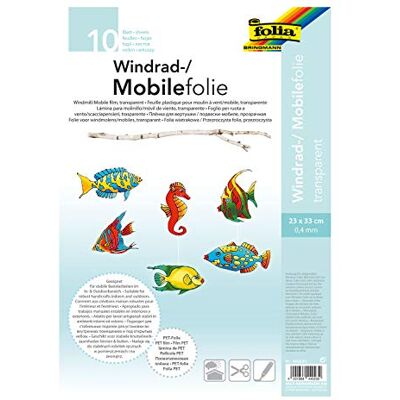 Folia 440230 10 vellen windturbinefolie, pvc, transparant, 0,4 mm, 23 x 33 cm, voor doe-het-zelf mobiele of windturbines Folia 440230 10 vellen windturbinefolie, pvc, transparant, 0,4 mm, 23 x 33 cm, voor doe-het-zelf mobiele of windturbines
