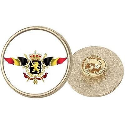 Generic Goudkleurige metalen broche met Belgisch nationaal embleem, Medium Generic Goudkleurige metalen broche met Belgisch nationaal embleem, Medium