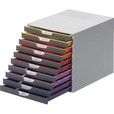 Durable VARICOLOR® 10 opbergmodule met 10 laden opslag voor kantoor voor documenten in A4-formaat Durable VARICOLOR® 10 opbergmodule met 10 laden opslag voor kantoor voor documenten in A4-formaat