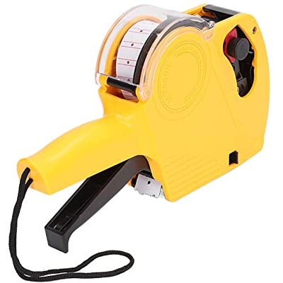 Hosi 8-cijferig prijs-etiketteerpistool, handmatige labelfabrikant van kunststof, multifunctioneel, licht, draagbaar, met patroon voor magazijnkledingwinkel (geel) Hosi 8-cijferig prijs-etiketteerpistool, handmatige labelfabrikant van kunststof, multifunctioneel, licht, draagbaar, met patroon voor magazijnkledingwinkel (geel)
