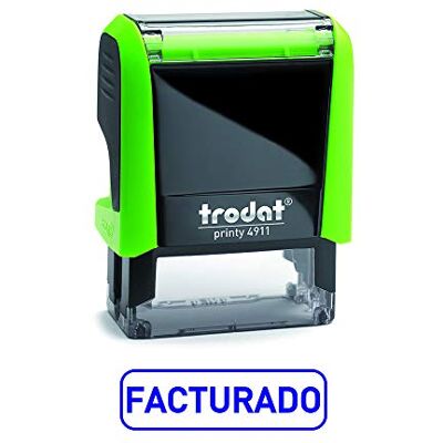 Trodat Printy 4911 Stempel met gefactureerde Spaanse tekst, automatische inkt, grootte van het tekstplaatje 37 x 14 mm, blauw Trodat Printy 4911 Stempel met gefactureerde Spaanse tekst, automatische inkt, grootte van het tekstplaatje 37 x 14 mm, blauw