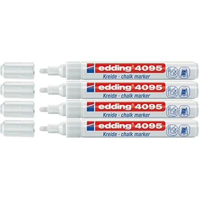 Edding 4095 krijtmarker 2-3 mm wit 4 stuks Edding 4095 krijtmarker 2-3 mm wit 4 stuks