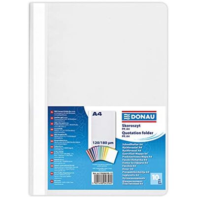 DONAU 1702001PL-13 10 stuks kunststof mappen A4 grijs van milieuvriendelijke polypropyleen folie 120/180 µm met transparante klep voor kantoor en school inhoud ca. 200 vellen DONAU 1702001PL-13 10 stuks kunststof mappen A4 grijs van milieuvriendelijke polypropyleen folie 120/180 µm met transparante klep voor kantoor en school inhoud ca. 200 vellen