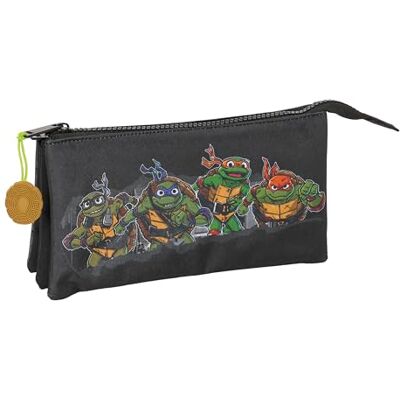 safta Ninja Turtles Drievoudig etui voor kinderen, ideaal voor schoolgaande kinderen, comfortabel en veelzijdig, kwaliteit en sterkte, 22 x 3 x 12 cm, grijs/zwart, grijs/zwart, Estándar, casual, safta Ninja Turtles Drievoudig etui voor kinderen, ideaal voor schoolgaande kinderen, comfortabel en veelzijdig, kwaliteit en sterkte, 22 x 3 x 12 cm, grijs/zwart, grijs/zwart, Estándar, casual,