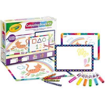 CRAYOLA Creatieve witte leisteenset, om te kleuren en te schrijven met wasbare viltstiften en wasbare potloden, creatieve activiteit voor kinderen, vanaf 5 jaar, 04-2947 CRAYOLA Creatieve witte leisteenset, om te kleuren en te schrijven met wasbare viltstiften en wasbare potloden, creatieve activiteit voor kinderen, vanaf 5 jaar, 04-2947