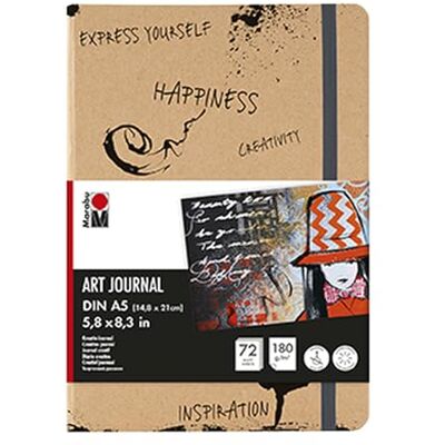 Marabu 1612000000100 Notitieboek, 72 pagina's, DIN A5, fijnkorrelig, mat, zuurvrij, lichtecht, hoogwaardig genaaide binding, 180 g/m², natuurlijk wit Marabu 1612000000100 Notitieboek, 72 pagina's, DIN A5, fijnkorrelig, mat, zuurvrij, lichtecht, hoogwaardig genaaide binding, 180 g/m², natuurlijk wit