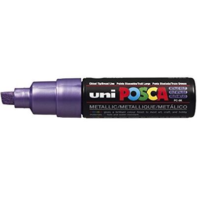 posca UNI-BALL PC8K PC8K Marker, breed, afgeschuind, 8 mm, paars metaal posca UNI-BALL PC8K PC8K Marker, breed, afgeschuind, 8 mm, paars metaal