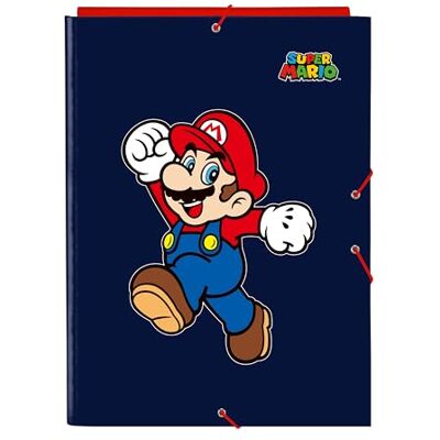 safta Super Mario World Folio-map met 3 kleppen, ideaal voor kinderen van verschillende leeftijden, comfortabel en veelzijdig, kwaliteit en stevigheid, 26 x 36,5 cm, kleur: marineblauw, Estándar, safta Super Mario World Folio-map met 3 kleppen, ideaal voor kinderen van verschillende leeftijden, comfortabel en veelzijdig, kwaliteit en stevigheid, 26 x 36,5 cm, kleur: marineblauw, Estándar,
