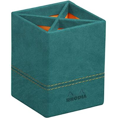 Rhodia 194532C – pennenkoker pauw – 8 x 8 x 11 cm – siernaden zadel oranje – buitenkant kunstleer – collectie Home Office rama – organisatie van kantoor & opbergdesign Rhodia 194532C – pennenkoker pauw – 8 x 8 x 11 cm – siernaden zadel oranje – buitenkant kunstleer – collectie Home Office rama – organisatie van kantoor & opbergdesign