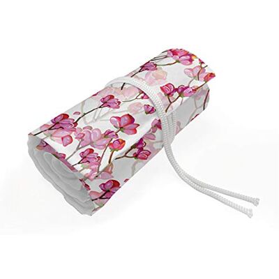 ABAKUHAUS Kersenbloesemtas met envelop voor pennen, Bubbly Petals, duurzaam, draagbaar, 48 vakken, roze/groen/oranje, roze en oranje, 48 Vakjes ABAKUHAUS Kersenbloesemtas met envelop voor pennen, Bubbly Petals, duurzaam, draagbaar, 48 vakken, roze/groen/oranje, roze en oranje, 48 Vakjes