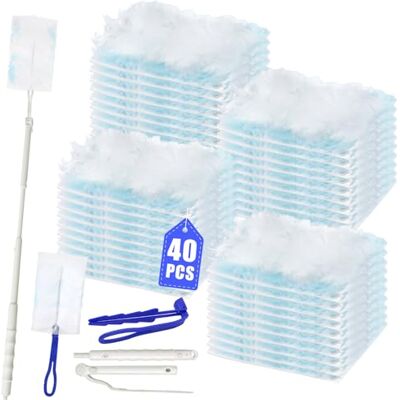 EOPUOZS 42-delige plumeau-navulset, compatibel met Swiffer, 1 lang stuur en 1 kort Duster Duster Navullingen, voor haar, stof, vuil, eenvoudige installatie, wegwerp vullingen EOPUOZS 42-delige plumeau-navulset, compatibel met Swiffer, 1 lang stuur en 1 kort Duster Duster Navullingen, voor haar, stof, vuil, eenvoudige installatie, wegwerp vullingen