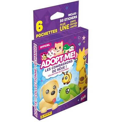 Panini Adopt ME on Roblox Blister 6 hoezen + 1 kaart gelimiteerde editie, 004746KBF6 Panini Adopt ME on Roblox Blister 6 hoezen + 1 kaart gelimiteerde editie, 004746KBF6