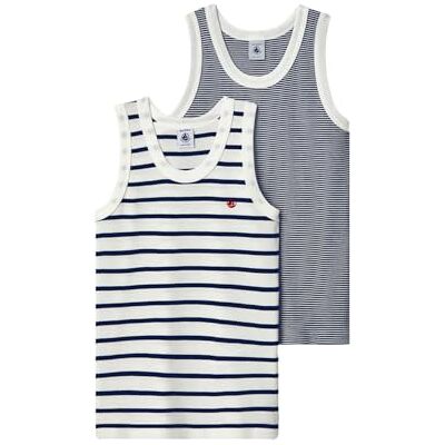 Petit Bateau A01ds Tanktop voor jongens (2 stuks) 5 ans Petit Bateau A01ds Tanktop voor jongens (2 stuks) 5 ans