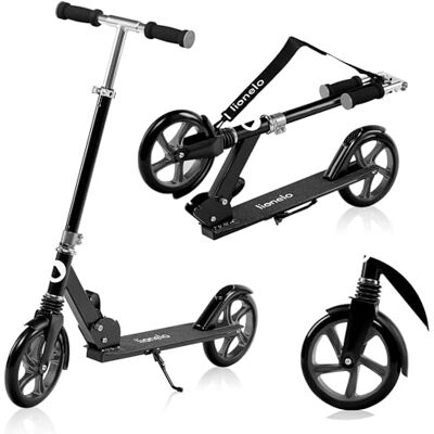 Lionelo Luca Trottinette Pliable Enfant et Adulte jusqu’à 100 kg – Construction Durable en Aluminium, Grandes Roues 200 mm, Amortisseur ShockResist, Guidon Réglable, Frein Arrière, Pliage Rapide Lionelo Luca Trottinette Pliable Enfant et Adulte jusqu’à 100 kg – Construction Durable en Aluminium, Grandes Roues 200 mm, Amortisseur ShockResist, Guidon Réglable, Frein Arrière, Pliage Rapide