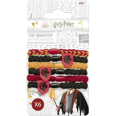 Harry Potter Set van 6 haarelastiekjes – eenvoudig kapsel – officieel accessoire van de Zweinstein school – huis Griffoendor Harry Potter Set van 6 haarelastiekjes – eenvoudig kapsel – officieel accessoire van de Zweinstein school – huis Griffoendor