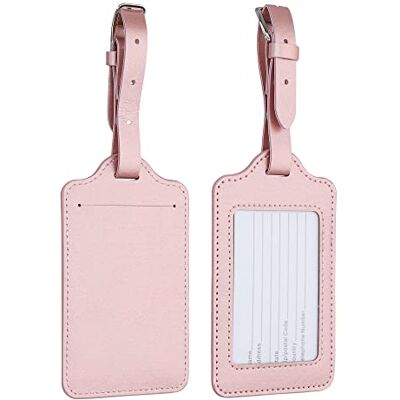 kwmobile 2 x bagagelabel voor koffer, 2 x labelhouder voor koffer en reistas met kaart, naam, adresnummer, roségoud kwmobile 2 x bagagelabel voor koffer, 2 x labelhouder voor koffer en reistas met kaart, naam, adresnummer, roségoud