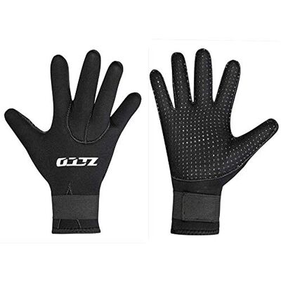 ZCCO 3 mm/5 mm neopreen duikhandschoenen, dubbellaagse thermische handschoenen voor overall met elastische pols en antislipdeeltjes ZCCO 3 mm/5 mm neopreen duikhandschoenen, dubbellaagse thermische handschoenen voor overall met elastische pols en antislipdeeltjes