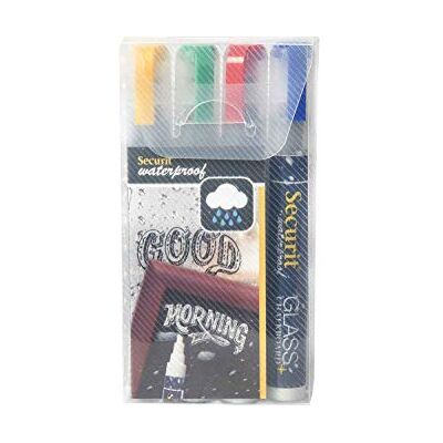 SECURIT BL-SMA100-V4-COL 4 stuks watervaste krijtstiften (met afgeschuinde punt ca. 2-6 mm), verschillende kleuren SECURIT BL-SMA100-V4-COL 4 stuks watervaste krijtstiften (met afgeschuinde punt ca. 2-6 mm), verschillende kleuren
