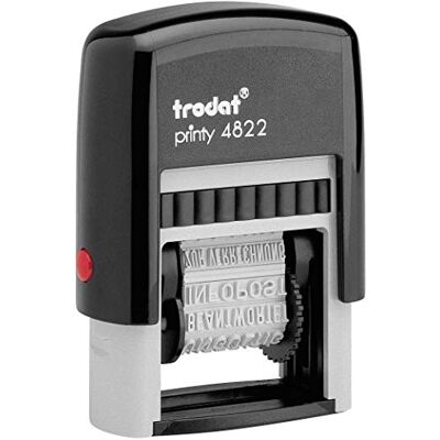 Trodat Printy 4822 Polinome Italiaanse zelfkleurende stempel, meerdere woorden, zwart Trodat Printy 4822 Polinome Italiaanse zelfkleurende stempel, meerdere woorden, zwart