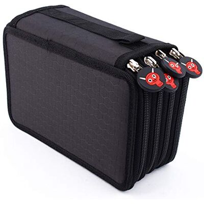 Yosoo 72 stuks kleuren potlood koffer tas stationaire tas met grote capaciteit Oxford meerlaags potlood organizer (zwart) Yosoo 72 stuks kleuren potlood koffer tas stationaire tas met grote capaciteit Oxford meerlaags potlood organizer (zwart)
