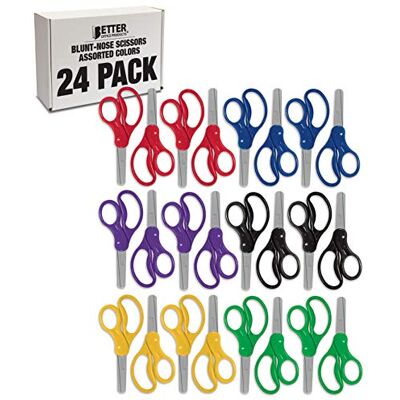 Better Office Products Better Office 24-delige Blunt Tip Kids Scissors, 6 verschillende kleuren, 5" lengte Better Office Products Better Office 24-delige Blunt Tip Kids Scissors, 6 verschillende kleuren, 5" lengte