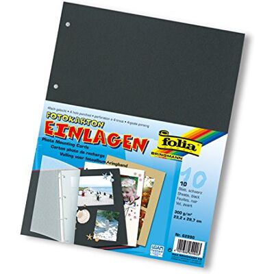 Folia Fotokarton, 10 vellen, 4 gaten, A4 Folia Fotokarton, 10 vellen, 4 gaten, A4