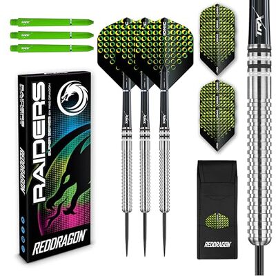 Dragon Raider serie: 23 g wolfraam dartset met stalen punt, professionele dartpijlen met schachten en vluchten, keuze uit verschillende kleuren Dragon Raider serie: 23 g wolfraam dartset met stalen punt, professionele dartpijlen met schachten en vluchten, keuze uit verschillende kleuren