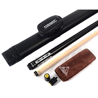 CUESOUL Queue de billard articulée en érable 538,6 g avec étui CUESOUL Queue de billard articulée en érable 538,6 g avec étui