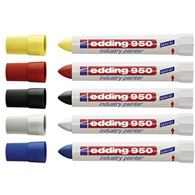 Edding Speciale markers 950 industry painter, 10 mm, individueel en in verschillende hoeveelheden, kleuren en gesorteerd naar keuze (5, elke 5 kleuren) Edding Speciale markers 950 industry painter, 10 mm, individueel en in verschillende hoeveelheden, kleuren en gesorteerd naar keuze (5, elke 5 kleuren)