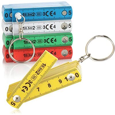com-four ® 5 x mini-vouwliniaal als sleutelhanger van kunststof, vouwliniaal 50 cm met 10 schakels, minimeter (05 stuks, 50 cm kleur) 50 com-four ® 5 x mini-vouwliniaal als sleutelhanger van kunststof, vouwliniaal 50 cm met 10 schakels, minimeter (05 stuks, 50 cm kleur) 50