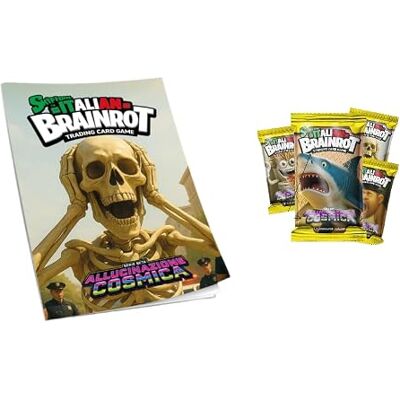 il megastore dei giocattoli e Giochiamo Skifidol Italiaans Brainrot album + 6 enveloppen met elk 7 kaarten, 1 speciale kaart in elke verpakking, The Originals, serie Beta Cosmic Hallucination il megastore dei giocattoli e Giochiamo Skifidol Italiaans Brainrot album + 6 enveloppen met elk 7 kaarten, 1 speciale kaart in elke verpakking, The Originals, serie Beta Cosmic Hallucination