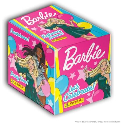 Panini Barbie 65EME Verjaardagskist met 36 zakken, 004873BOX36F Panini Barbie 65EME Verjaardagskist met 36 zakken, 004873BOX36F