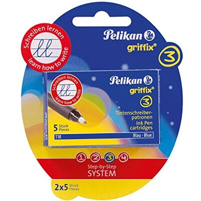 Pelikan blisterverpakking van 2 doosjes met 5 'griffix'-inktpatronen voor blauwe rollerpen Pelikan blisterverpakking van 2 doosjes met 5 'griffix'-inktpatronen voor blauwe rollerpen