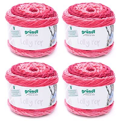 Gründl Lolly Pop haak- en breigaren (wolachtig universeel garen, wasbaar, 100% polyacryl, 150 g/240 m, naalddikte: 5-6, 4 x 150 g), roze swirl, 24 x 24 x 10 cm Gründl Lolly Pop haak- en breigaren (wolachtig universeel garen, wasbaar, 100% polyacryl, 150 g/240 m, naalddikte: 5-6, 4 x 150 g), roze swirl, 24 x 24 x 10 cm
