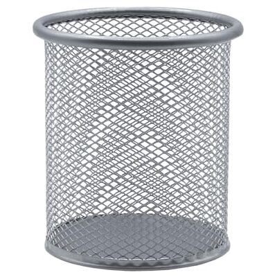 RAYLU PAPER ® Ronde metalen netpotloodhouder voor bureau, pennenhouder, bureau-organizer met een diameter van 90 mm (zilver) RAYLU PAPER ® Ronde metalen netpotloodhouder voor bureau, pennenhouder, bureau-organizer met een diameter van 90 mm (zilver)