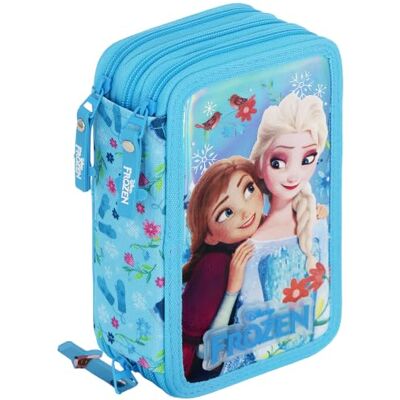 Clondo Complete schooltas met 3 vakken, 46 accessoires voor kinderen, schrijfwarenset met 3 uitwisbare gelpennen, markers, potloden, lijm, markeerstift, officiële gadget, De ijskoningin 26, Pennenetui Clondo Complete schooltas met 3 vakken, 46 accessoires voor kinderen, schrijfwarenset met 3 uitwisbare gelpennen, markers, potloden, lijm, markeerstift, officiële gadget, De ijskoningin 26, Pennenetui