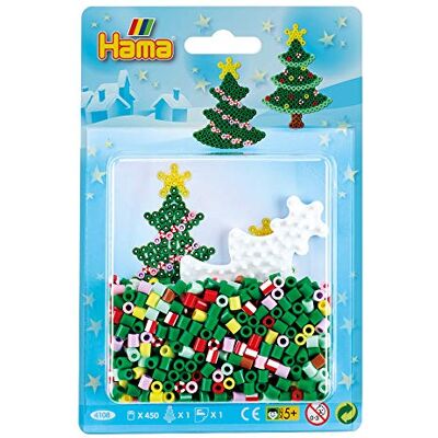 Hama 4108 Blister kralen kerstboom, kunststof, groen, Eén maat Hama 4108 Blister kralen kerstboom, kunststof, groen, Eén maat