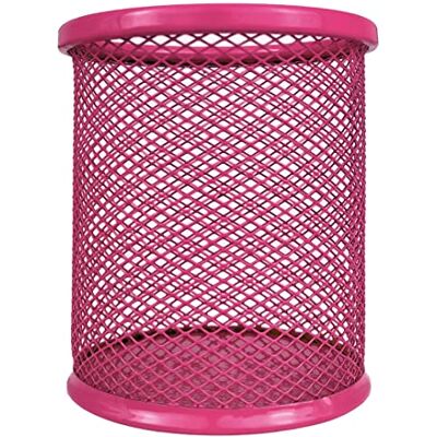 RAYLU PAPER ® Ronde metalen pennenhouder, pennenhouder, roosterhouder, bureau-organizer met een diameter van 90 mm (Fucsia) RAYLU PAPER ® Ronde metalen pennenhouder, pennenhouder, roosterhouder, bureau-organizer met een diameter van 90 mm (Fucsia)