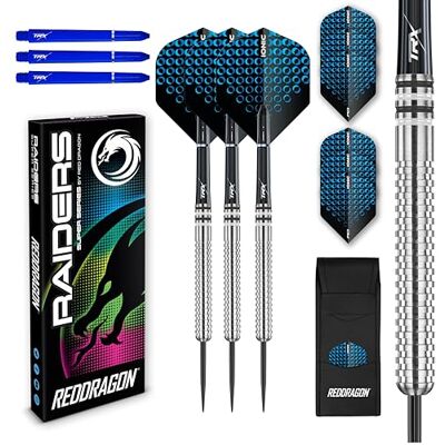 Dragon Raider serie: 23 g wolfraam dartset met stalen punt, professionele dartpijlen met schachten en vluchten, keuze uit verschillende kleuren Dragon Raider serie: 23 g wolfraam dartset met stalen punt, professionele dartpijlen met schachten en vluchten, keuze uit verschillende kleuren