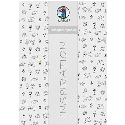 Ursus 76564604 transparant papier zilver met christelijke symbolen, DIN A4, 115 g/m², 5 vellen Ursus 76564604 transparant papier zilver met christelijke symbolen, DIN A4, 115 g/m², 5 vellen