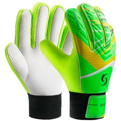 Sportout Keepershandschoenen voor kinderen en jongeren, voetbalkeepershandschoenen, dubbele bescherming, draagbaarheid, super grip Sportout Keepershandschoenen voor kinderen en jongeren, voetbalkeepershandschoenen, dubbele bescherming, draagbaarheid, super grip