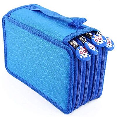 Yosoo 72 kleuren, Portapenne Tre Scomparti Offerta potlood, zakelijke tas, stationair etui met grote capaciteit, Oxford, meerlaags, potlood-organizer (blauw) Yosoo 72 kleuren, Portapenne Tre Scomparti Offerta potlood, zakelijke tas, stationair etui met grote capaciteit, Oxford, meerlaags, potlood-organizer (blauw)