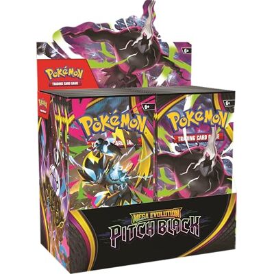 Pokémon TCG: Mega Evolution presentatiebox Booster Black Pitch 36 fabrieksverzegelde boosters, meer dan 115 kaarten, vanaf 6 jaar, Mega Darkrai ex Pokémon TCG: Mega Evolution presentatiebox Booster Black Pitch 36 fabrieksverzegelde boosters, meer dan 115 kaarten, vanaf 6 jaar, Mega Darkrai ex