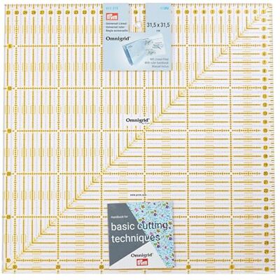 Prym Omnigrid universele liniaal van transparante kunststof, 31,5 x 31,5 cm Prym Omnigrid universele liniaal van transparante kunststof, 31,5 x 31,5 cm