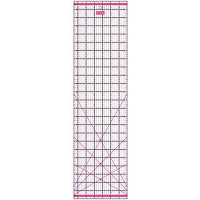 SEMPLIX Transparante patchwork-liniaal met duimschaal en hoekfunctie, ideaal voor patchwork en knutselen, 61 x 16,5 cm (roze) SEMPLIX Transparante patchwork-liniaal met duimschaal en hoekfunctie, ideaal voor patchwork en knutselen, 61 x 16,5 cm (roze)