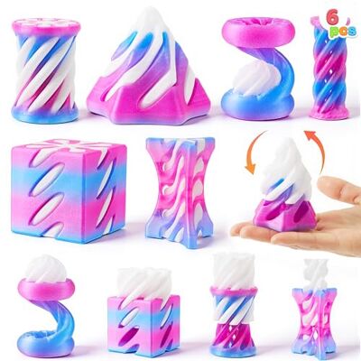JOYIN Stressspeelgoed, 6 stuks, 3D-gedrukte kegelvormige speelgoed, pastelkleuren, spiraal, stressvermindering JOYIN Stressspeelgoed, 6 stuks, 3D-gedrukte kegelvormige speelgoed, pastelkleuren, spiraal, stressvermindering
