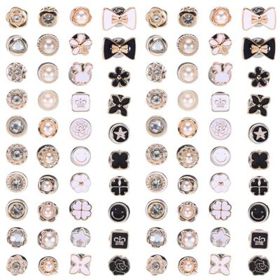 Sploziia 80 stuks kledingspelden Broches en spelden voor dames decolletéverkleiner Naadloze afneembare decoratie Sploziia 80 stuks kledingspelden Broches en spelden voor dames decolletéverkleiner Naadloze afneembare decoratie