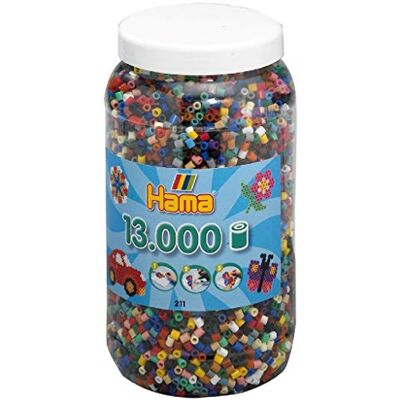Hama 211-67 – creatieve vrije tijd – pot met 13.000 strijkkralen – maat Midi – 22 kleuren Hama 211-67 – creatieve vrije tijd – pot met 13.000 strijkkralen – maat Midi – 22 kleuren