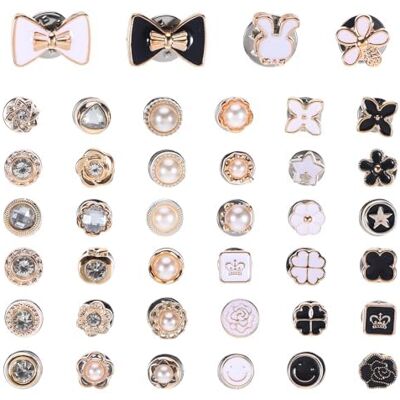 Sploziia 40 stuks kledingspelden Broches en spelden voor dames decolletéverkleiner Naadloze afneembare decoratie Sploziia 40 stuks kledingspelden Broches en spelden voor dames decolletéverkleiner Naadloze afneembare decoratie