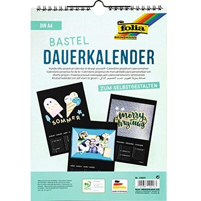 Folia 23601 Duur kalender met spiraalbinding, DIN A4, zwart Folia 23601 Duur kalender met spiraalbinding, DIN A4, zwart